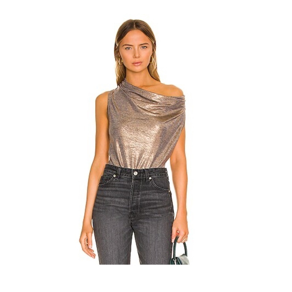 Brochu Walker Nova Top Bronze Size S | Luxury Sleeveless Blouse Polyester